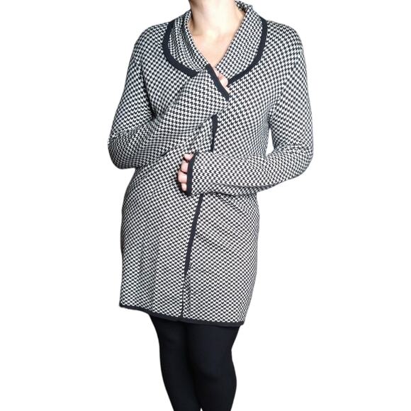 Joie Yanet Tweed Sweater size Large Open Houndstooth Wool Cashmere MSRP $220 - Picture 3 of 8